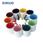 WUJOSUB Sublimations-Kaffeetasse aus Keramik, 11 Unzen, Farbe innen&Griff-Sublimationsbecher