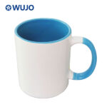 WUJOSUB Sublimations-Kaffeetasse aus Keramik, 11 Unzen, Farbe innen&Griff-Sublimationsbecher