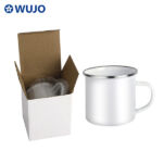 WUJOSUB Metal Enamel Sublimation Cup S/S Rim 12oz Enamel Sublimation Mug