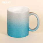 WUJOSUB แก้วกาแฟระเหิด 11 ออนซ์ 2 แก้วเซรามิคโทนกลิตเตอร์สำหรับงานระเหิด