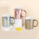 WUJOSUB Ceramic Sublimation Plating Mug 11oz Plating Sublimation Mug for Coffee