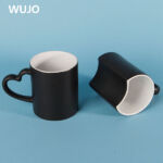WUJOSUB 11oz Color Changing Mug Heart Handle Double Magic Mug for Sublimation