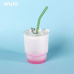 ספל נסיעות סובלימציה של WUJOSUB 12oz ספל סובלימציה מזכוכית עם מכסה וכפית