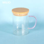 WUJOSUB كأس التسامي الزجاجي بالجملة 12 أونصة كوب زجاجي شفاف للطباعة