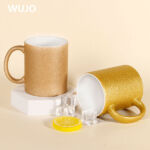 WUJOSUB AAA Grade Sublimation Mug Ceramic 11oz Glitter Sublimation Mug