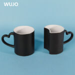 WUJOSUB 11oz Color Changing Mug Heart Handle Double Magic Mug for Sublimation