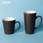 WUJOSUB Mug Kopi Ajaib Keramik 12oz 17oz Mug Berubah Warna Berbentuk Kerucut