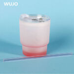 ספל נסיעות סובלימציה של WUJOSUB 12oz ספל סובלימציה מזכוכית עם מכסה וכפית