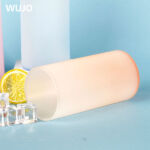 वुजोसब फ्रॉस्टेड ग्लास सब्लिमेशन मग 25oz ग्लास सब्लिमेशन टम्बलर बांस के ढक्कन के साथ