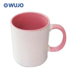 WUJOSUB Sublimations-Kaffeetasse aus Keramik, 11 Unzen, Farbe innen&Griff-Sublimationsbecher