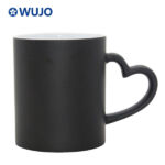 WUJOSUB Sublimation Magic Mug 11oz Color Changing Mug with Heart Handle
