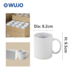 WUJOSUB Blank Sublimation Mug 11oz Plain White Ceramic Sublimation Mug