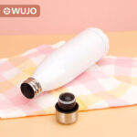 WUJO 17oz/500ml Sublimation Blank Double Wall Stainless Steel Cola Shaped Bottle White