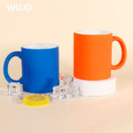 WUJOSUB Colorful 11oz Straight Shape Soft Touch Mug with Sublimation Coating
