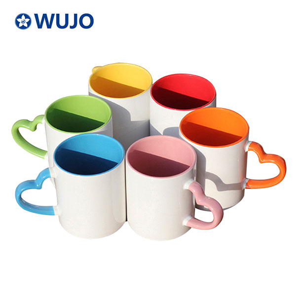 DIY Sublimation 11oz Coffee Mug With Heart Handle Ceramic 320ml White  Ceramics Cup Es Colorful Inner Coating Special Water Pottery FY4652 From  Wholesalefactory, $3.79