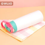 750ml Chai nước bằng thép không gỉ màu trắng thăng hoa có ống hút miệng rộng & Nắp di động