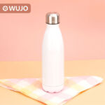 WUJO 17oz/500ml Sublimation Blank Double Wall Stainless Steel Cola Shaped Bottle White