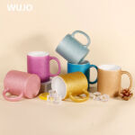 WUJOSUB AAA Grade Sublimation Mug Ceramic 11oz Glitter Sublimation Mug