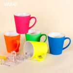 WUJOSUB Ceramic Sublimation Cup 11oz V Shape Soft Touch Sublimation Mug
