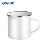 WUJOSUB Metal Enamel Sublimation Cup S/S Rim 12oz Enamel Sublimation Mug