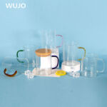 WUJOSUB كأس التسامي الزجاجي بالجملة 12 أونصة كوب زجاجي شفاف للطباعة